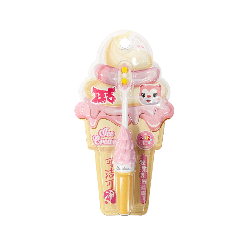 Denti da 2-12 anni a forma di gelato per la pulizia dei bambini spazzolino da denti